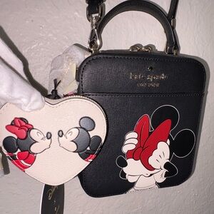 Kate Spade x Disney Minnie Crossbody With Kissing Mickey & Minnie Coin Pouch
